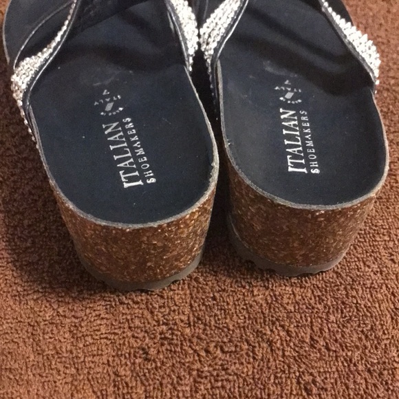 Size 7 blue Italian leather sandals - Picture 3 of 5